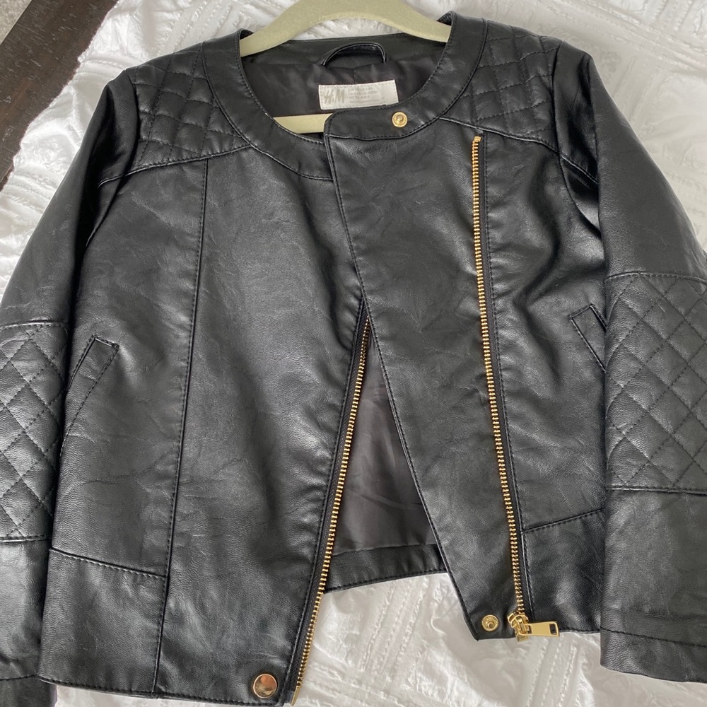 H&M faux leather motorcycle jacket